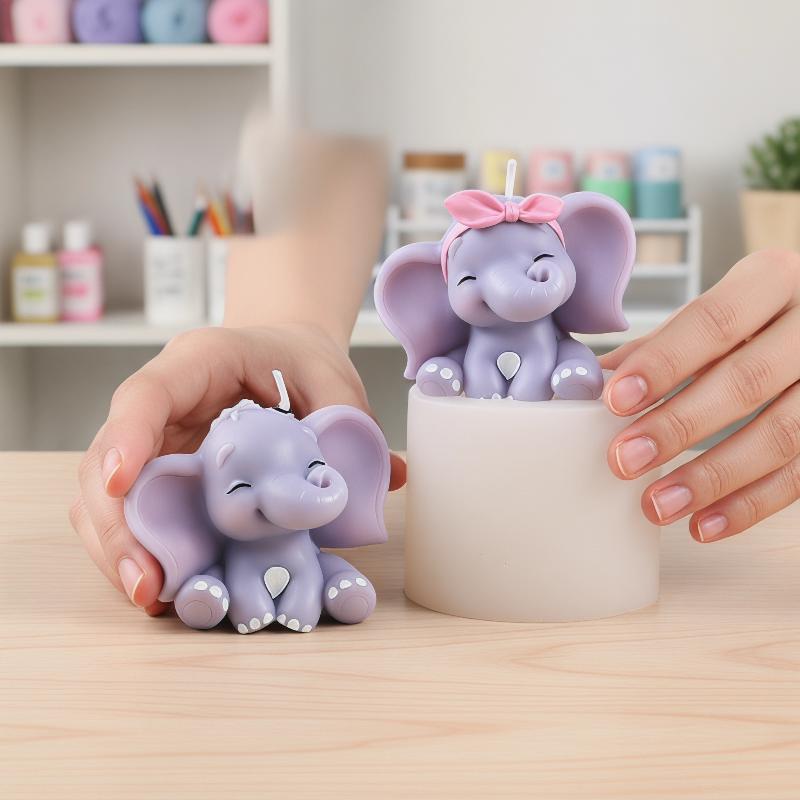 Cute 3D Elephant Silicone Cand - Soap Making Bar ulasan dan harga